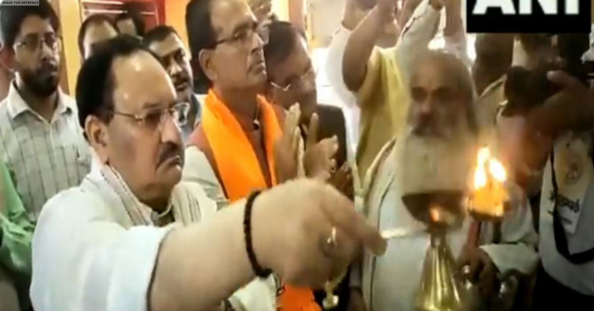 BJP president JP Nadda offers prayers at Kamadgiri Temple in Chitrakoot